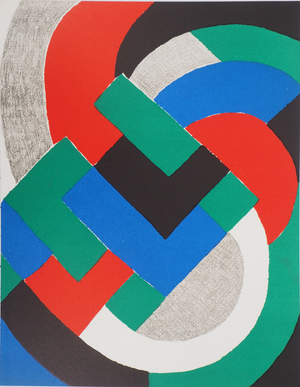 Sonia Delaunay, Blue, Green and Red Composition, 1968, Original Lithograph