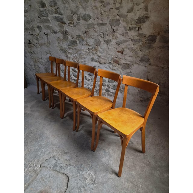 1950s Vintage Baumann Bistro Chairs, France, 1950s, Set of 6 For Sale - Image 5 of 18