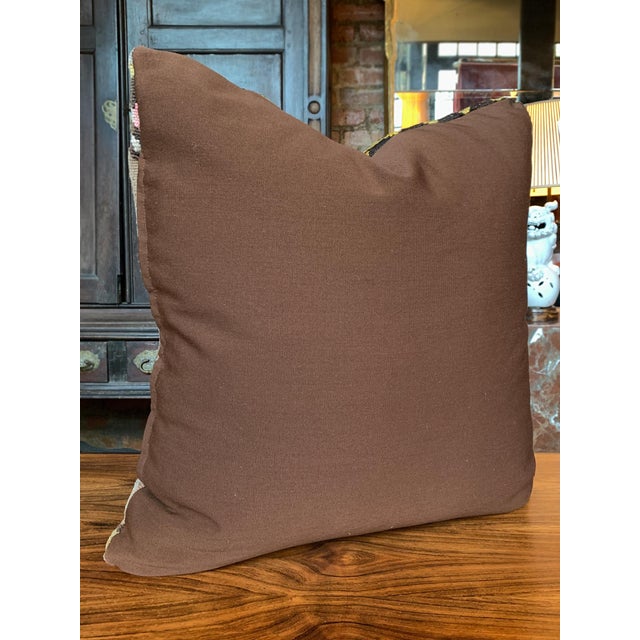Textile Custom-Made Pillow With Antique Kilim Textile For Sale - Image 7 of 9