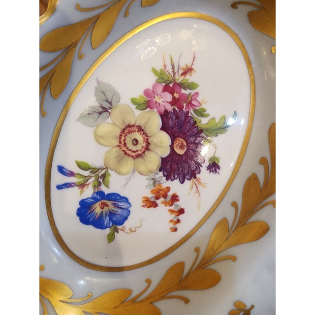 French Country Beautiful Antique Sectioned Hand Painted Limoges Dish For Sale - Image 3 of 6