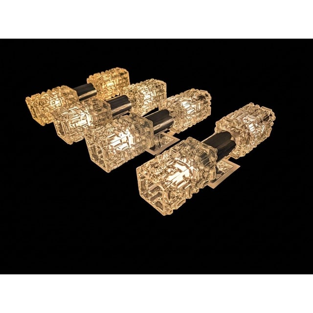 Glass and Chrome-Plated Steel Wall Lamps from Targetti, 1970s, Set of 4 For Sale - Image 6 of 8