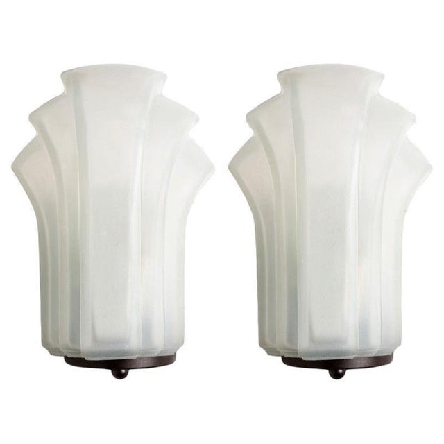 Art Deco Style Milk Glass Shell Wall Lights, 1970, Set of 2 For Sale - Image 13 of 13