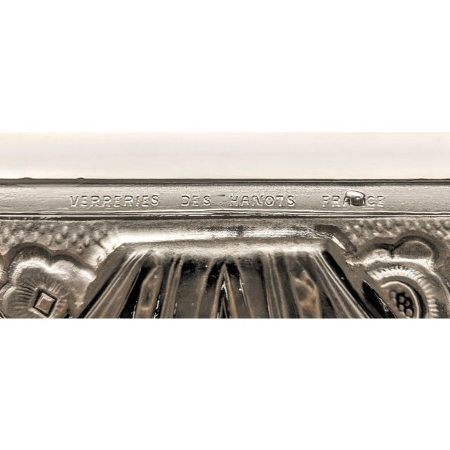 Metal French Art Deco Wall Sconces signed by Verrerie des Hanots - a Pair For Sale - Image 7 of 8