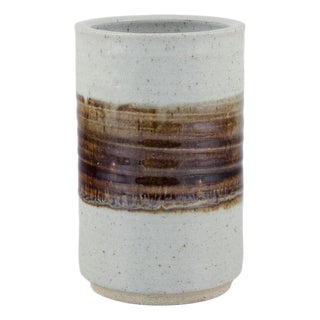 Ceramic Vase in Cylindrical Shape, 1980s For Sale