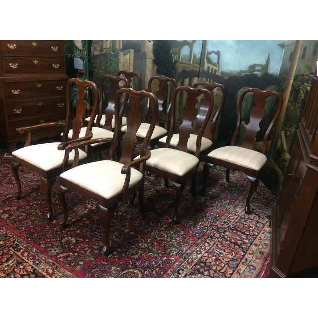 Vintage Dining Chairs, Queen Anne Chairs, Set of Eight For Sale - Image 6 of 15