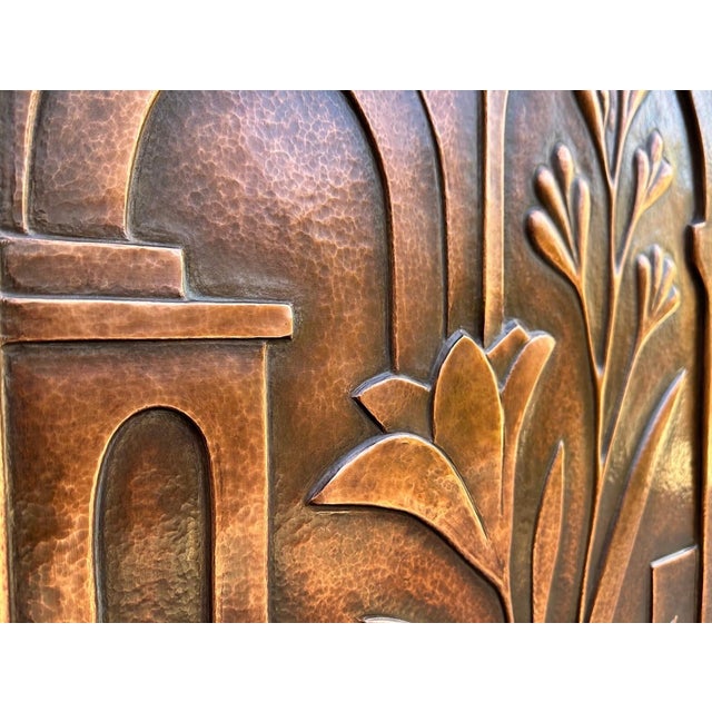 Copper Flower Relief Wall Sculpture For Sale In Raleigh - Image 6 of 12