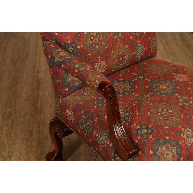 Late 20th Century Henredon Chippendale Style Mahogany Library Armchair For Sale - Image 5 of 18