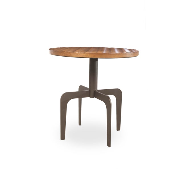 Mid-Century Modern Sahel Low Side Table with Gougée Wood Top by Fabian Pellegrinet Conte For Sale - Image 3 of 4