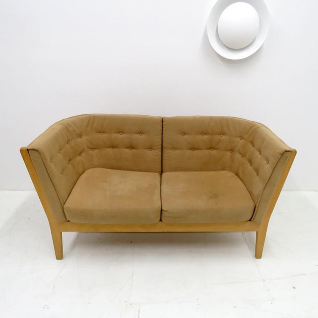 Wonderful Danish modern two seater sofa ‘Maria’, designed by Wojtek Depka Carstens for Stouby Mobler, with solid soap-...