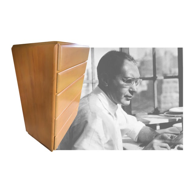 Star Dust 5-Drawer Tall Boy Dresser Designed by Russel Wright / Restored For Sale In Detroit - Image 6 of 10