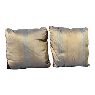 1980s Vintage Contemporary Silk Pillows - a Pair For Sale