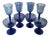 Cobalt Blue Wine Glasses and Cobalt Blue Compote Glasses 4 Each - Set of 8 For Sale