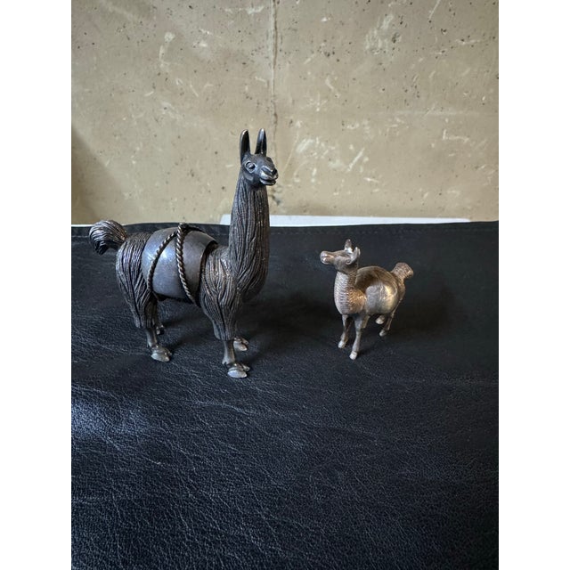 Pair of Sterling Silver (Marked 925) Peruvian Llama Figurine For Sale In New York - Image 6 of 9