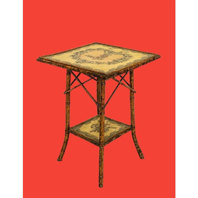 Late 19th Century 19th Century English Chinoiserie Accent Table Featuring Tortoiseshell With Decorated Surfaces. For Sale - Image 5 of 8
