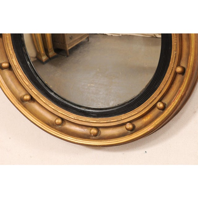 Brass 19th C. Bulls-Eye Mirror, Black & Bronze For Sale - Image 8 of 11