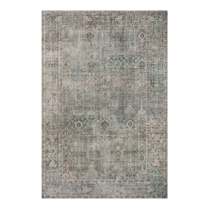 Chris Loves Julia x Loloi Jules Emerald / Antique Ivory 18" x 18" Sample Rug