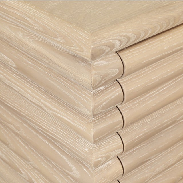 Mid-Century Modern Matthew Izzo Home Ranger Cerused Oak Four Drawer Chest With Antique Brass Accents For Sale - Image 3 of 4