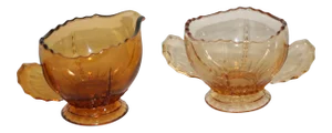 Vintage Early 20th Century Martinsville Depression Glass Sugar and Creamer Set - 2 Pieces