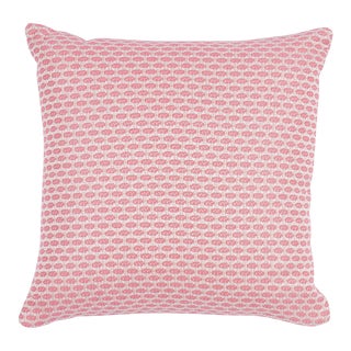 Schumacher Hickox Indoor & Outdoor 18" Pillow in Coral For Sale