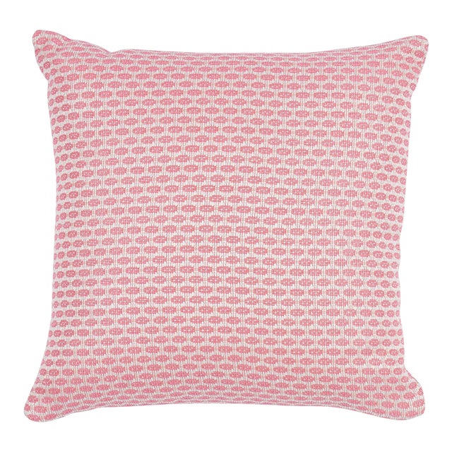 Schumacher Hickox Indoor & Outdoor 18" Pillow in Coral For Sale