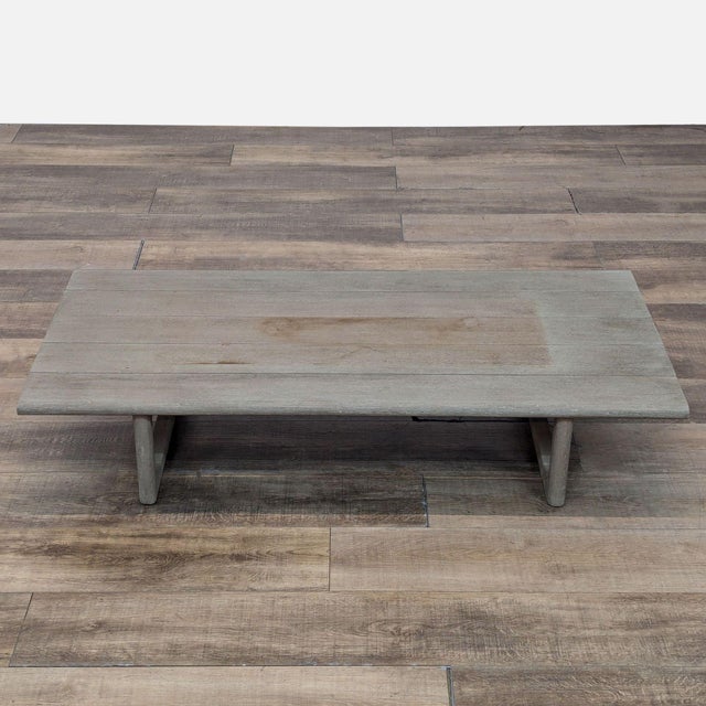 Mid-Century Modern Mesa Outdoor Weathered Teak Outdoor Coffee Table, Attributed For Sale - Image 3 of 7