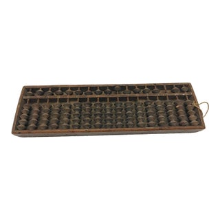 Antique Japanese Wooden Abacus “Soroban” With Engraved Base – Handcrafted For Sale