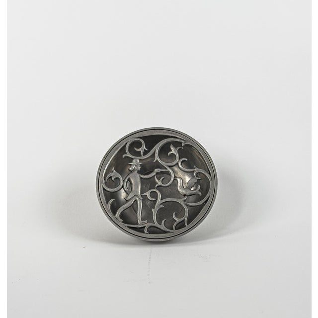 1920s Pewter Bowl with Sculptural Openwork Lid by Edvin Ollers, Sweden, 1920s For Sale - Image 5 of 8