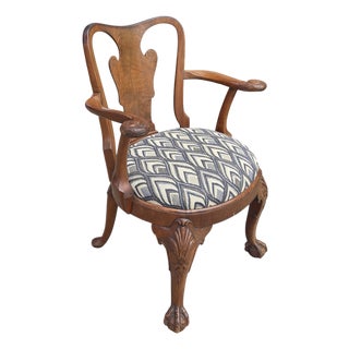Antique George I Swan Handle Mahogany Arm Chair For Sale