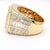 1990s 3 Carat Round & Baguette Diamond 14k Gold Mens Cluster Ring, Size 11 For Sale - Image 9 of 10