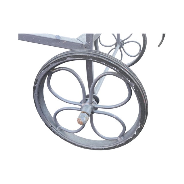 Mid-Century Modern Vintage Salterinie Wrought Iron Bar Cart, Attributed For Sale - Image 3 of 6