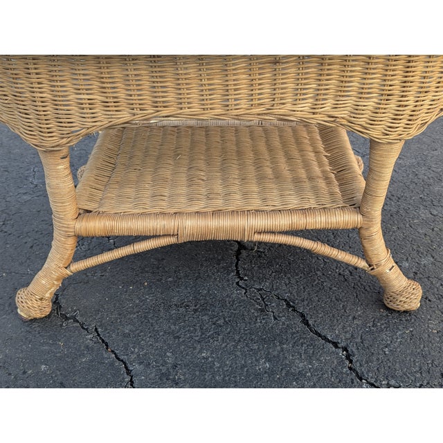 Vintage Wicker Coffee Table Circa 1980s For Sale - Image 10 of 10