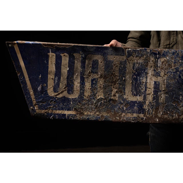 Antique "Watch Repair" Porcelain Enamel Sign For Sale - Image 4 of 6