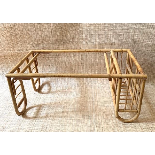 Vintage Wicker Rattan Lap Tray / Bamboo Breakfast Tray Chairish