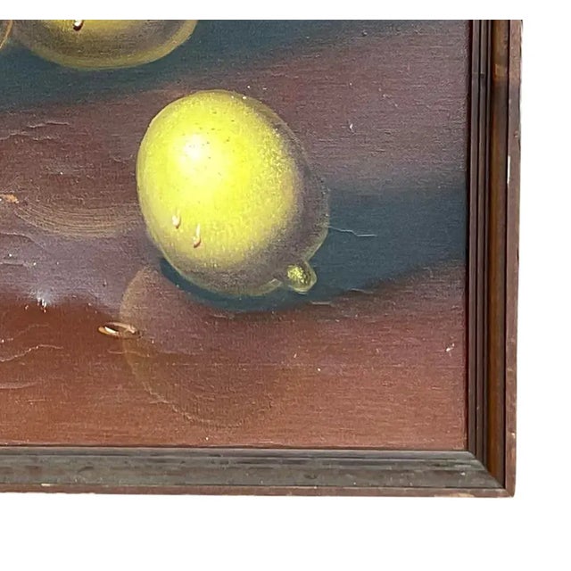 Vintage Original Lemon Still Life Oil Painting For Sale In West Palm - Image 6 of 12