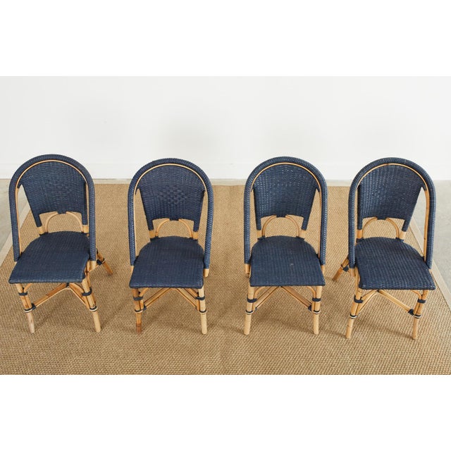 Set of Four Serena and Lily Rattan Wicker Bistro Dining Chairs Chairish
