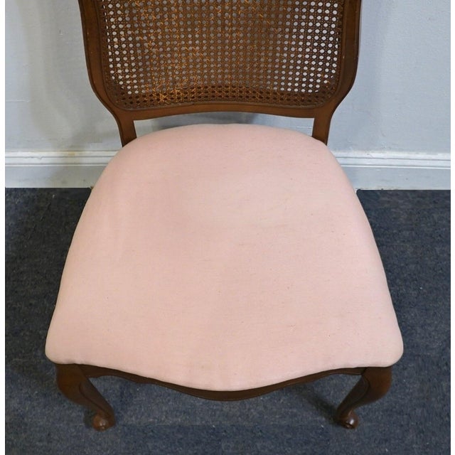Brown Lenoir Furniture Country French Style Cane Back Dining Side Chair For Sale - Image 8 of 9