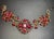 Christian Dior MCM Jewelry by Bohemian (Czech) Artisans. Panel Link Bracelet Large Faceted Oval Ruby Glass Stone, Surrounded by Quatrefoil-Arranged Floral Clusters. For Sale - Image 4 of 8