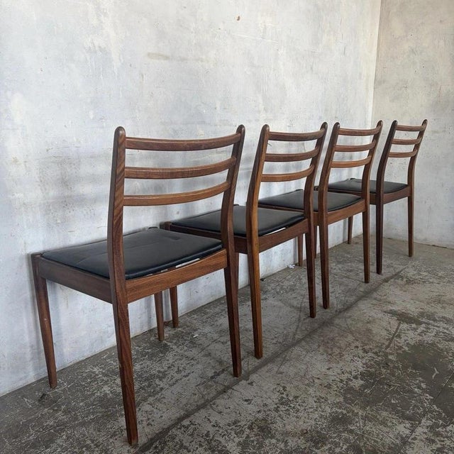 Wood Teak Ladder-Back Dining Chairs, 1960s, Set of 4 For Sale - Image 7 of 7
