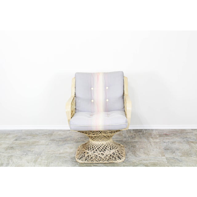 Mid-Century Modern Vintage Fiber Glass Outdoor Lounge Chair With Ottoman - a Pair For Sale - Image 3 of 5