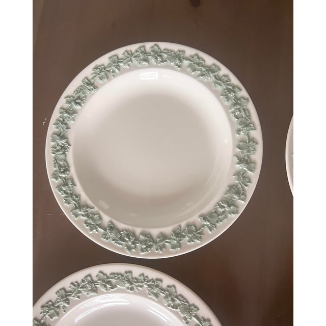 Mid 20th Century Wedgwood Etruria Embossed Queensware Celadon Grape Salad Plates – Set of 6 For Sale In Pittsburgh - Image 6 of 10