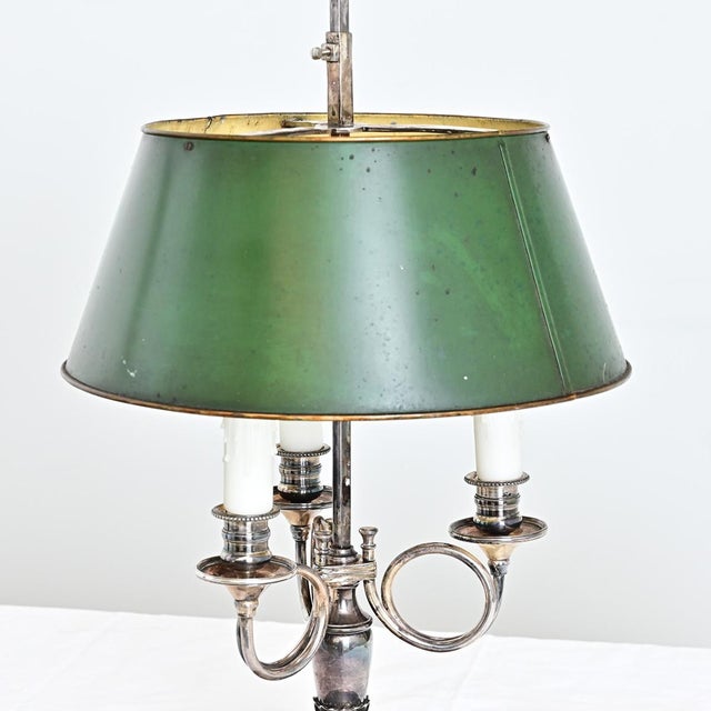 19th Century French Silverplate Bouillotte Table Lamp For Sale In Baton Rouge - Image 6 of 13