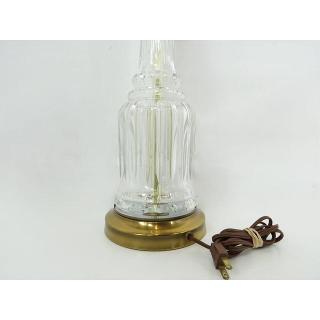 Vintage Baccarat Style Diamond Cut Crystal Table Lamp For Sale In Chicago - Image 6 of 8