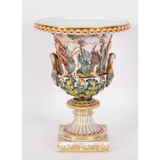 Large Antique Italian Urns from Capodimonte, Naples, 19th Century, Set of 2 For Sale - Image 6 of 18
