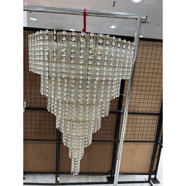 Transparent Vintage 1970s Art Deco Style Chandelier For Sale - Image 8 of 12