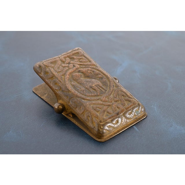 Art Deco Tiffany Studios New York Zodiac Pattern Bronze Paper Clip For Sale - Image 3 of 12