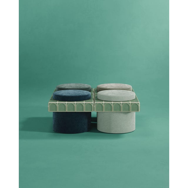 Forest Green Enigma I Stool Handmade by Malabar For Sale - Image 8 of 18