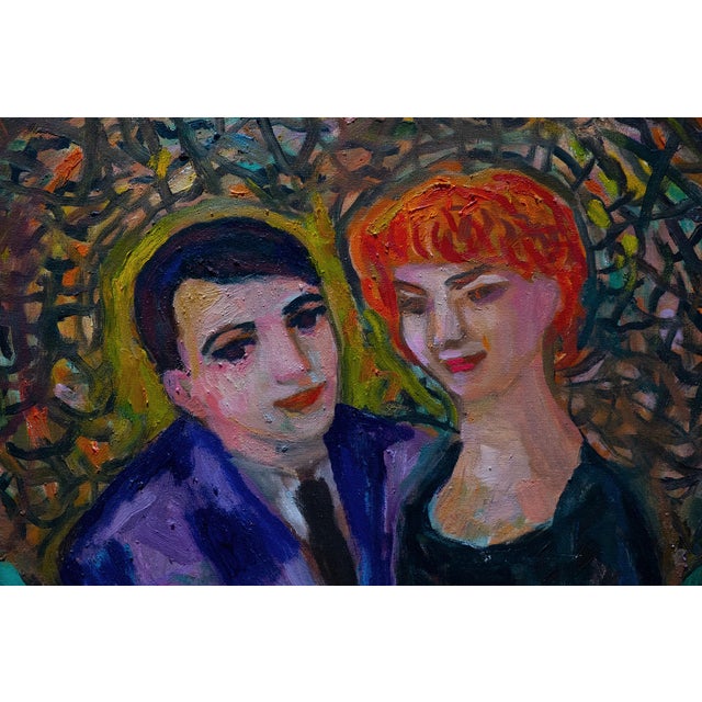 Impressionist 2012 "Michael & Sharon: From a Dream" Expressionist Style Figurative Oil Painting by Joe Reno For Sale - Image 3 of 9