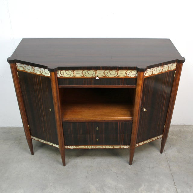 Wood Art Decó Metal Marquetry Sideboard, 1920s For Sale - Image 7 of 18