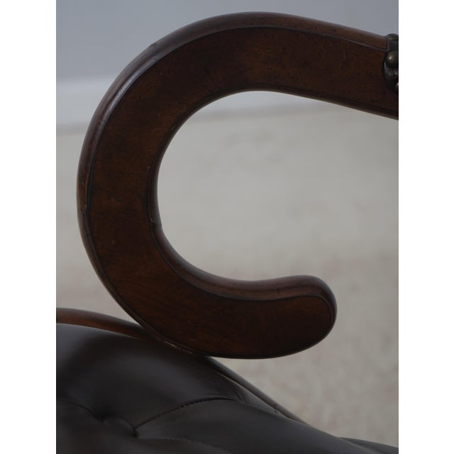 Brown Tufted Leather Rocking Chair For Sale - Image 9 of 18
