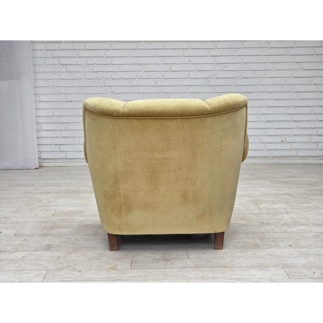 Danish Oak Relax Armchair with Velour Upholstery, 1960s For Sale - Image 13 of 18